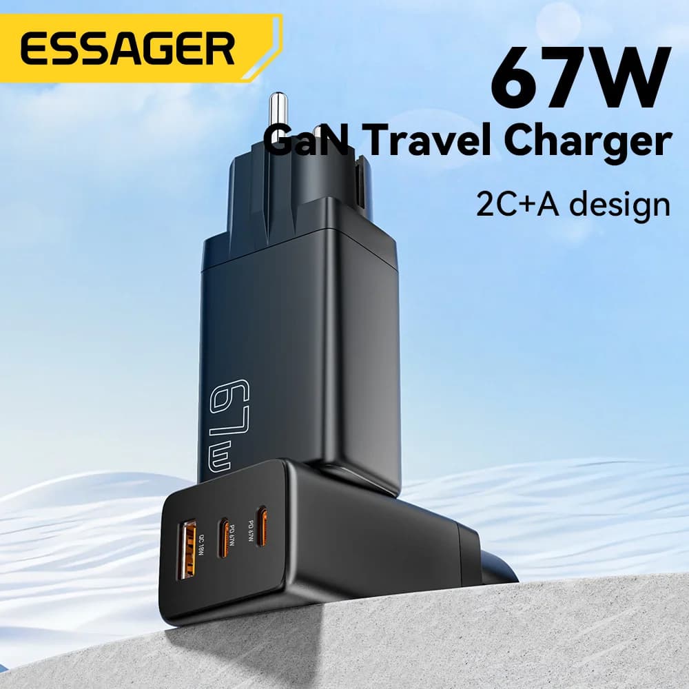 GaN USB Type-C laadija, EU/KR pistikuvõimalused