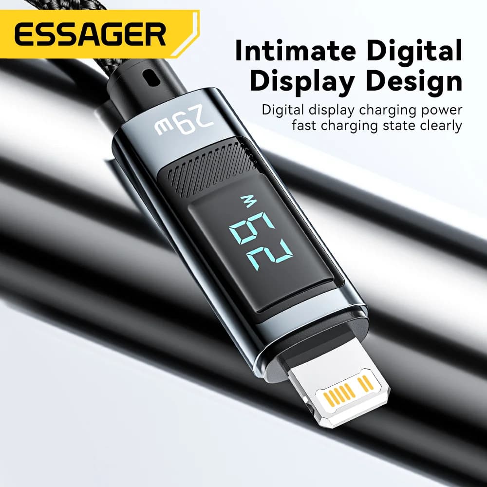 USB-C kuni Lightning PD kiirlaadimise kaabel ekraaniga