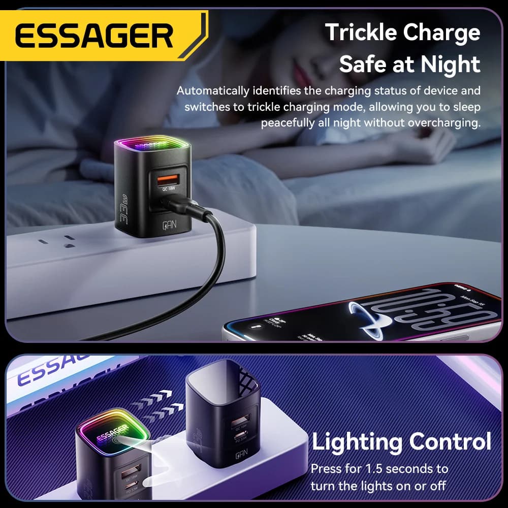 33W GaN USB-C PD kaasas kantav laadija