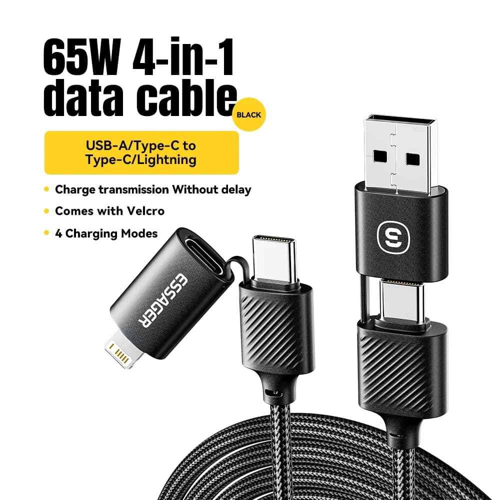 4-in-1 USB-C kaabel, 65W PD kiirlaadimine