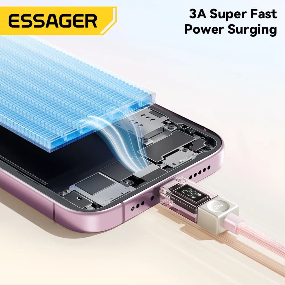 USB-C Lightning kaabel digitaalse ekraaniga