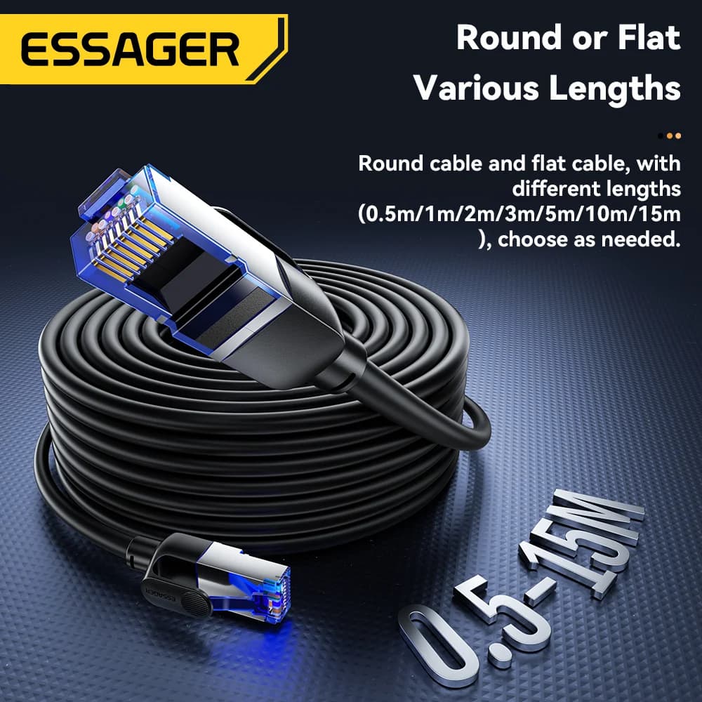 CAT8 Ethernet-kaabel 40Gbps kiiruse ja punutud kattega