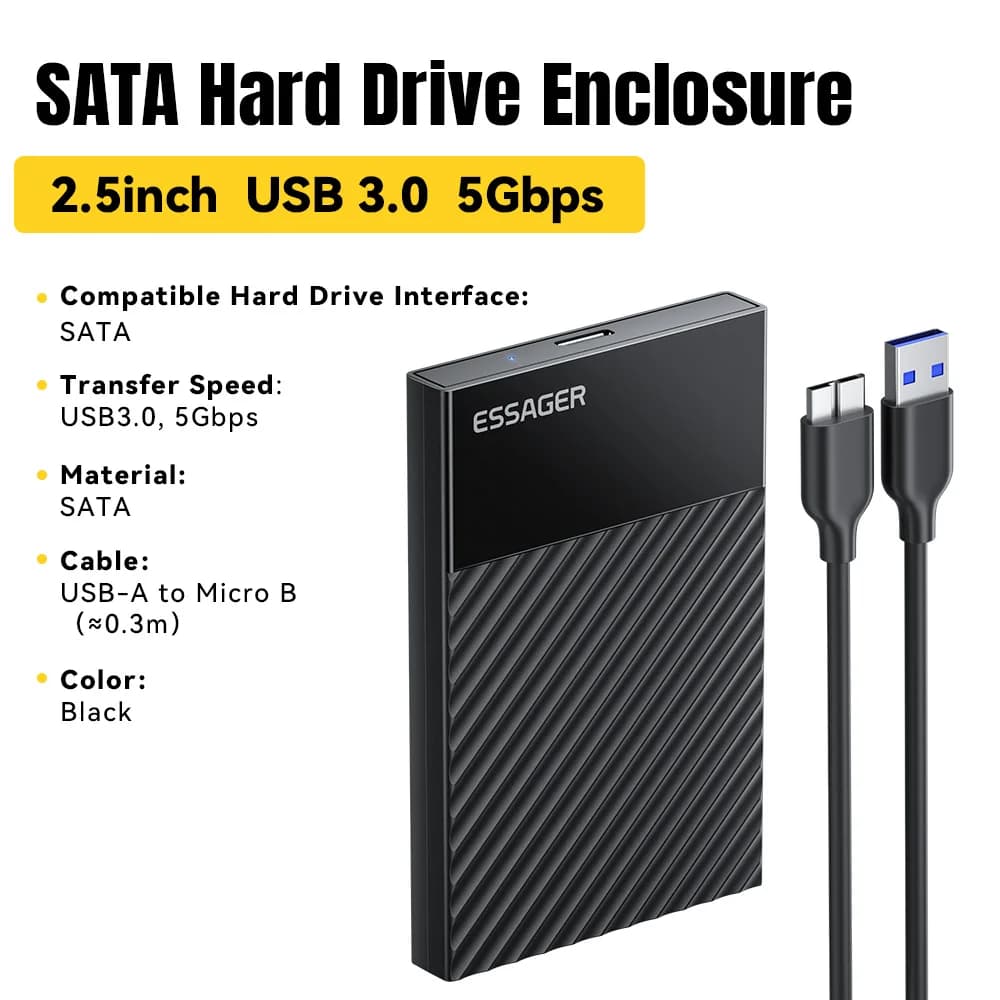 2,5-tolline USB 3.0 SATA SSD/HDD korpuse