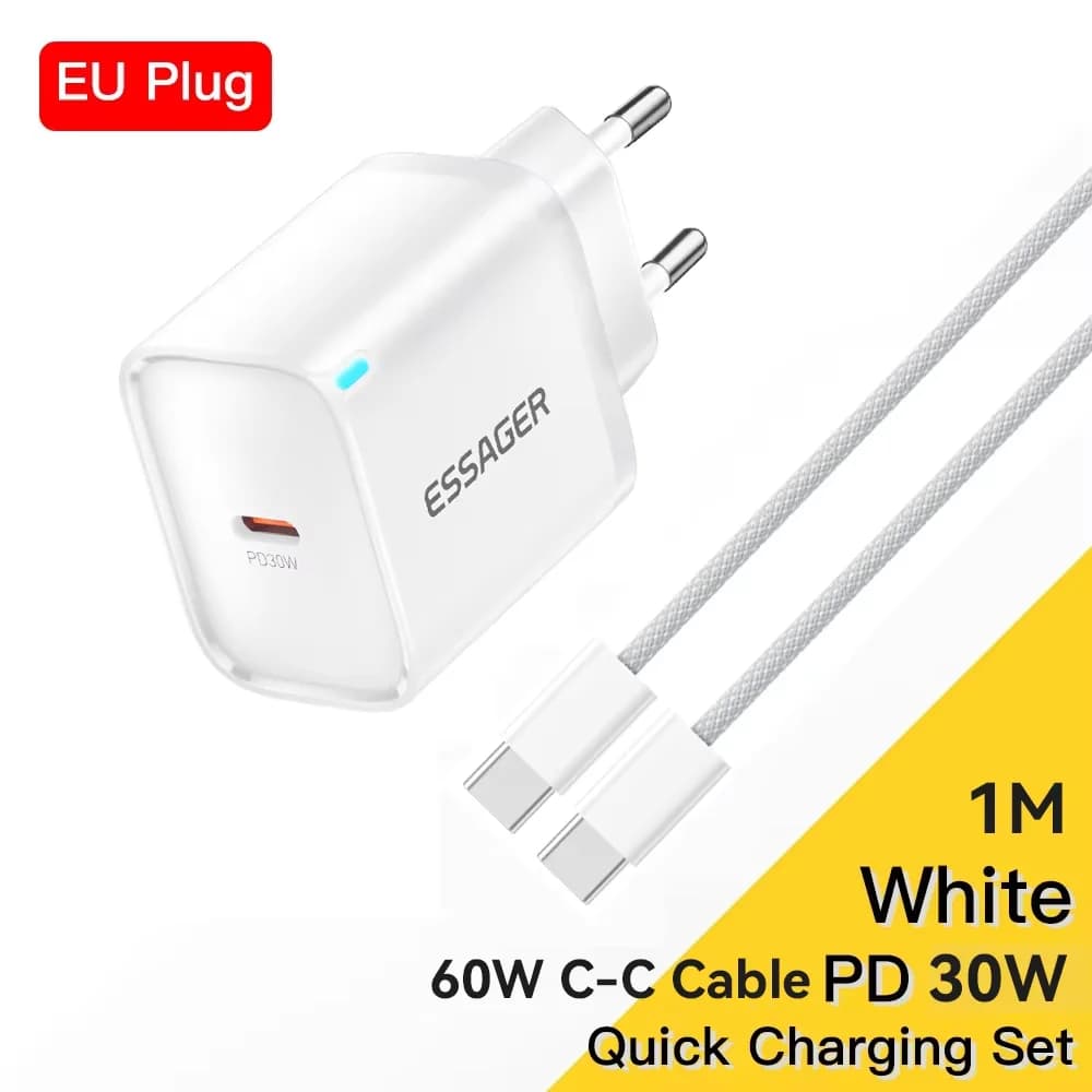 30W Mini USB-C laadija Lightning kaabli komplektiga