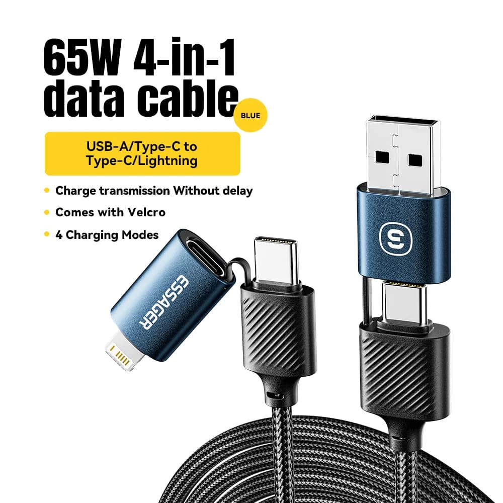 4-in-1 USB-C kaabel, 65W PD kiirlaadimine