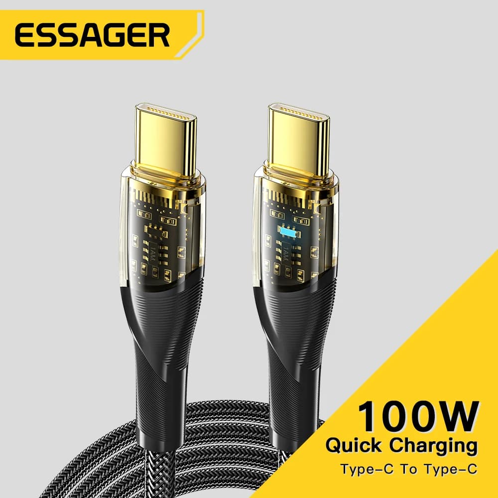 100W USB-C kuni USB-C PD kiirlaadimise kaabel