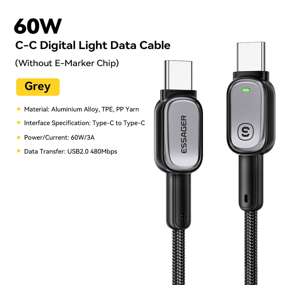 LED 100W USB-C kuni USB-C kaabel, 5A PD kiirlaadimine
