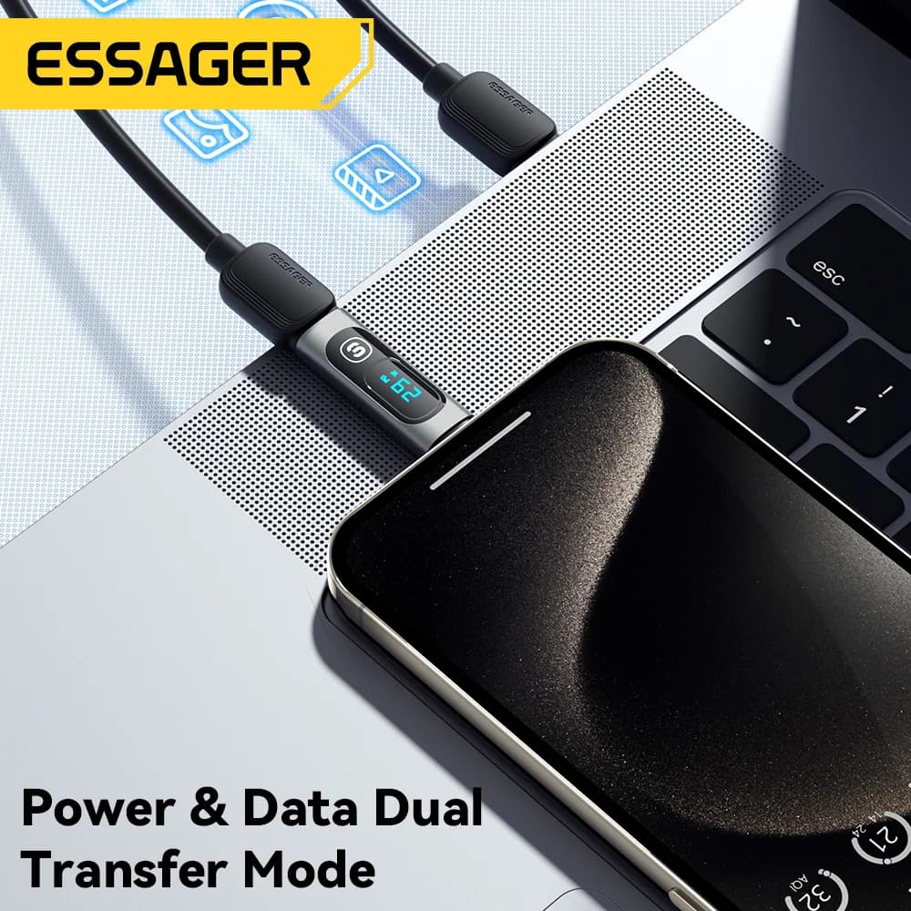 USB-C kuni USB-C OTG adapter digitaalse ekraaniga