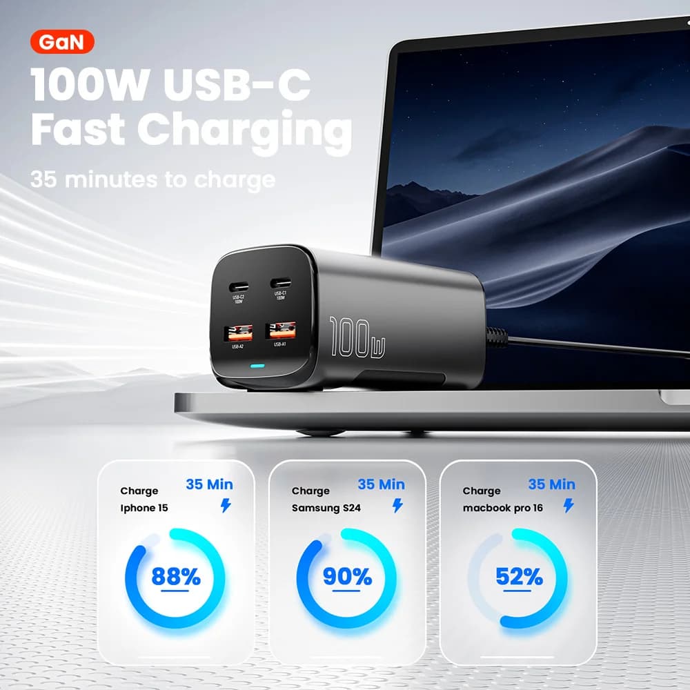 67W GaN USB-C lauaadapater kiirlaadijaga