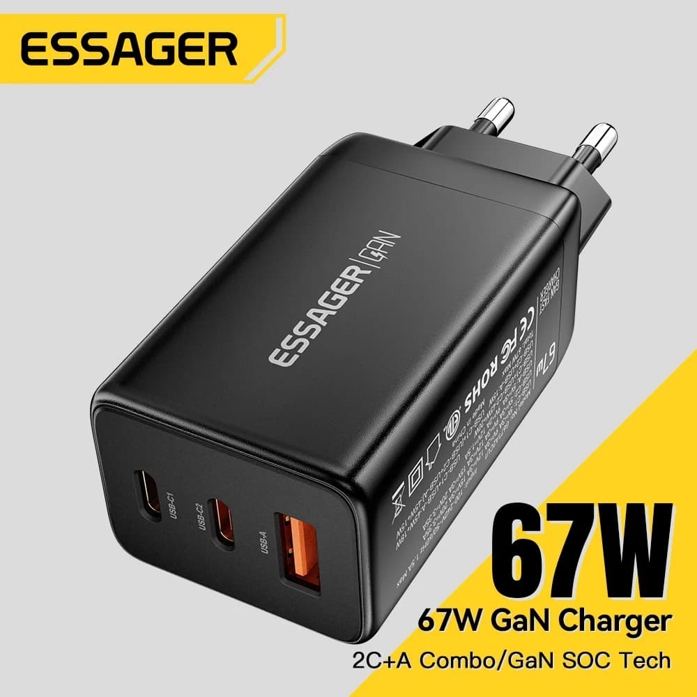 67W GaN USB Type-C kiirlaadija PPS toega