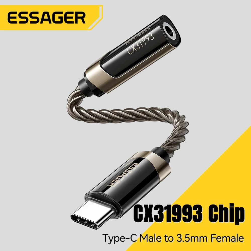 HiFi USB-C kuni 3.5mm kõrvaklappide heliadapter