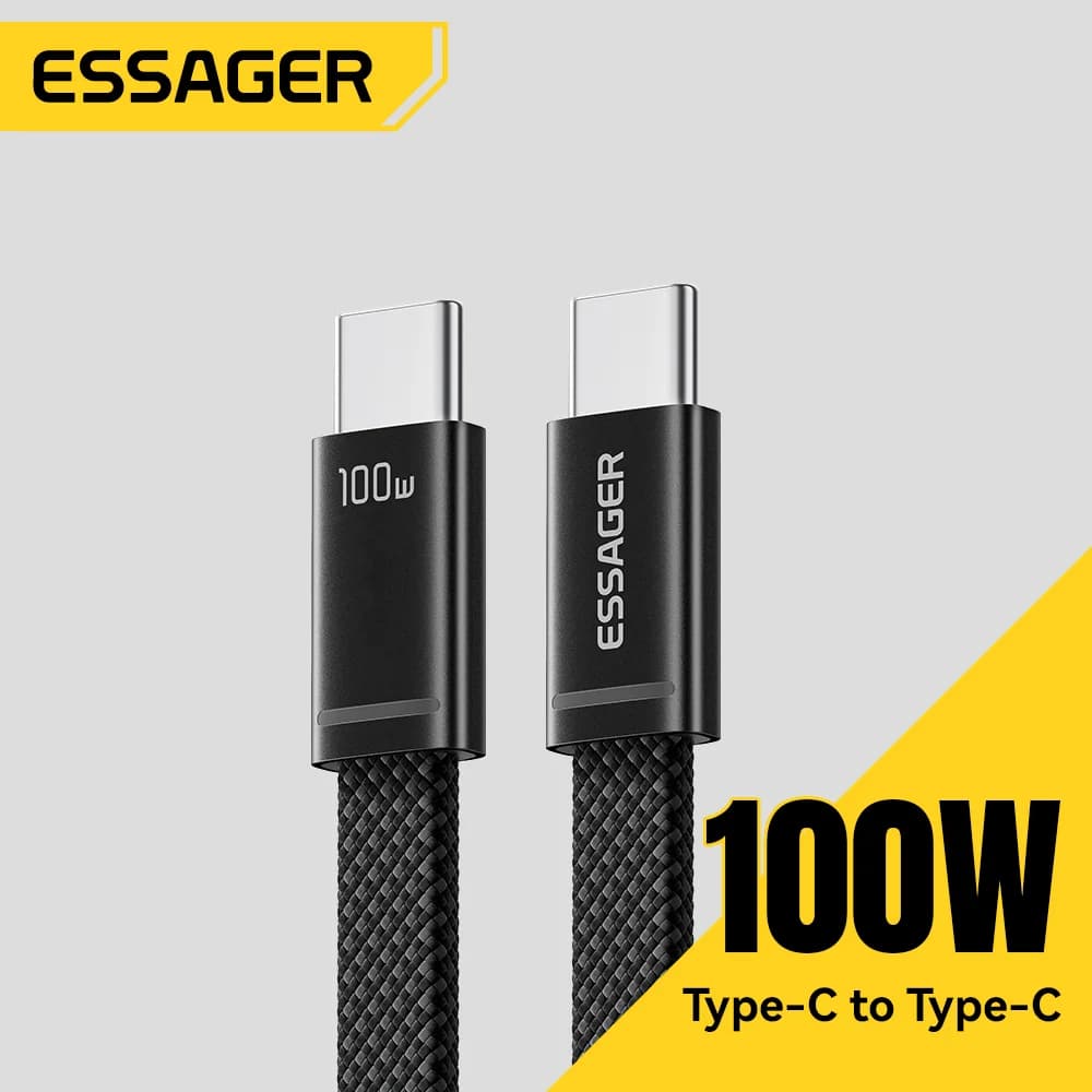 100W õhuke USB-C kuni USB-C PD kiirlaadimise kaabel