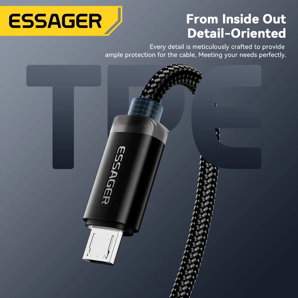 2-in-1 USB Type-C ja Micro USB kiirlaadimiskaabel