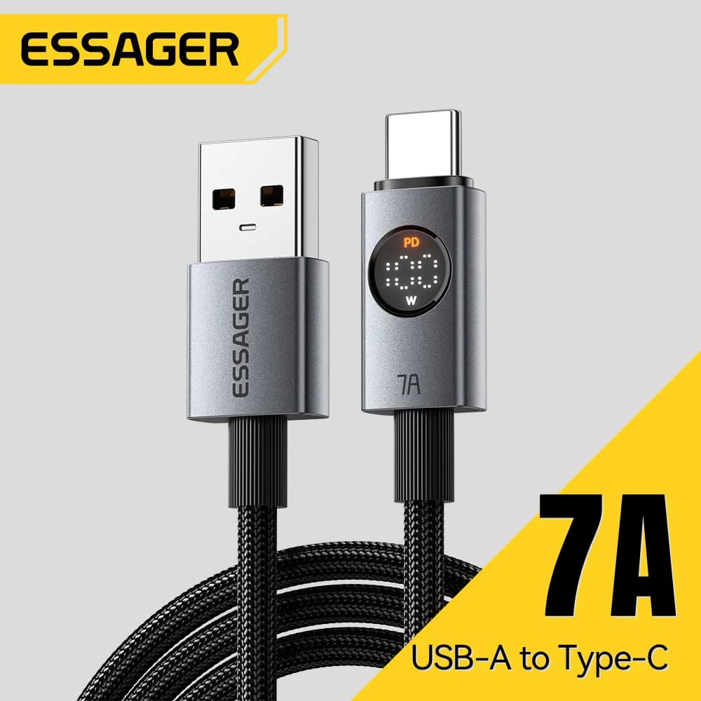 7A 100W USB-C kaabel digitaalse ekraaniga