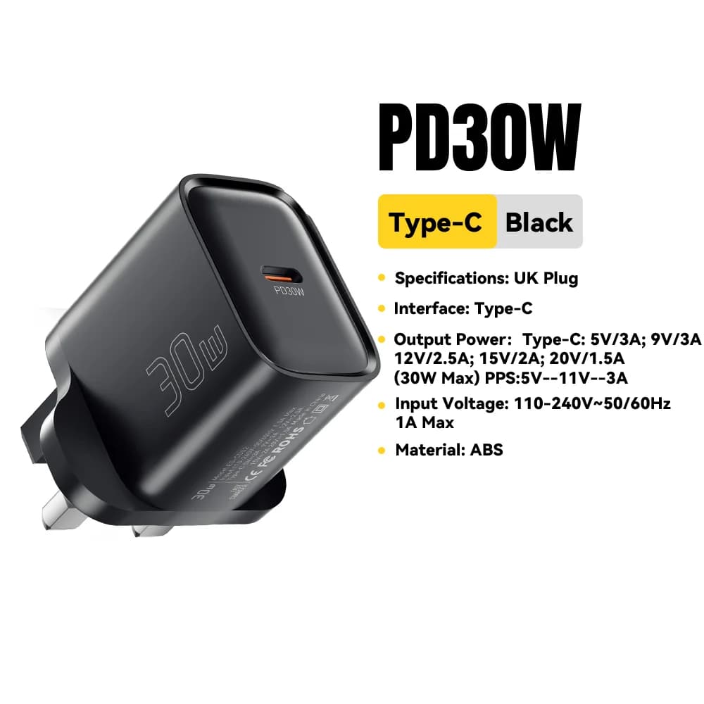 30W Mini USB-C PD kiirlaadija