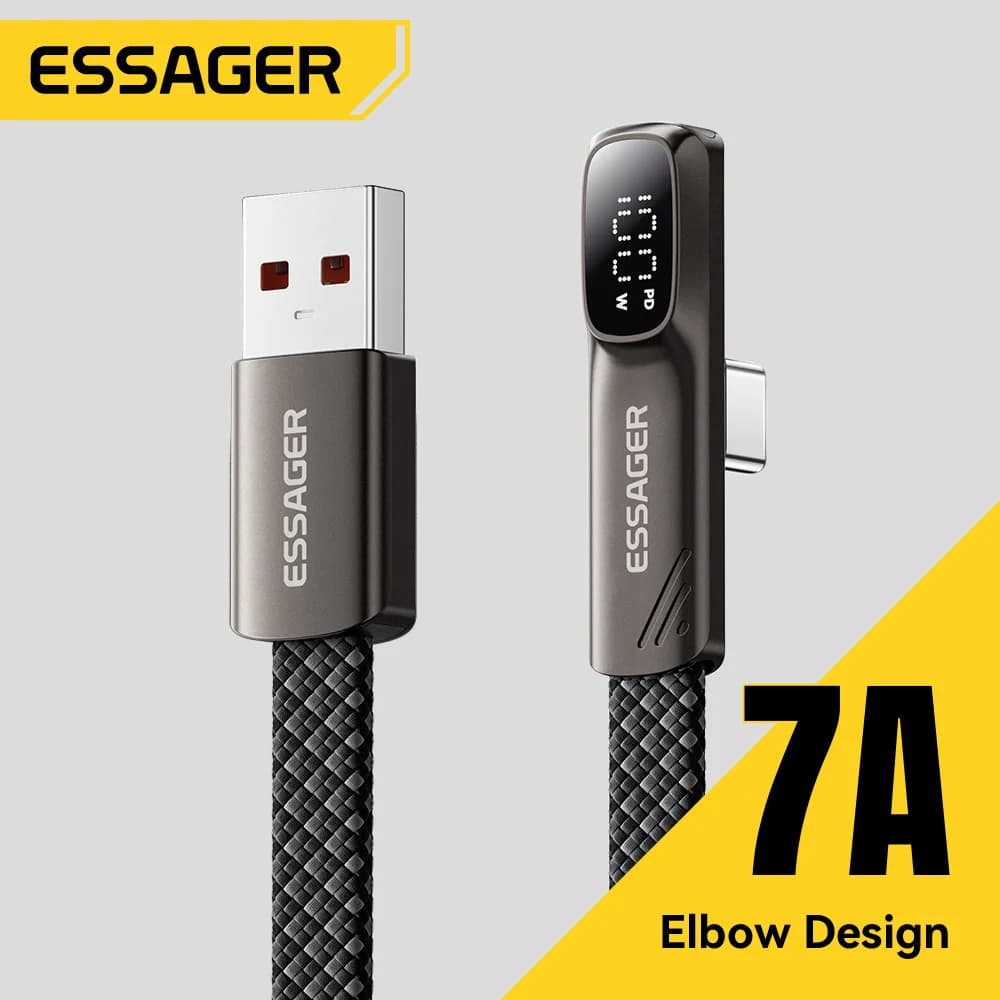 7A 100W nurgaga USB-C kaabel digitaalse ekraaniga