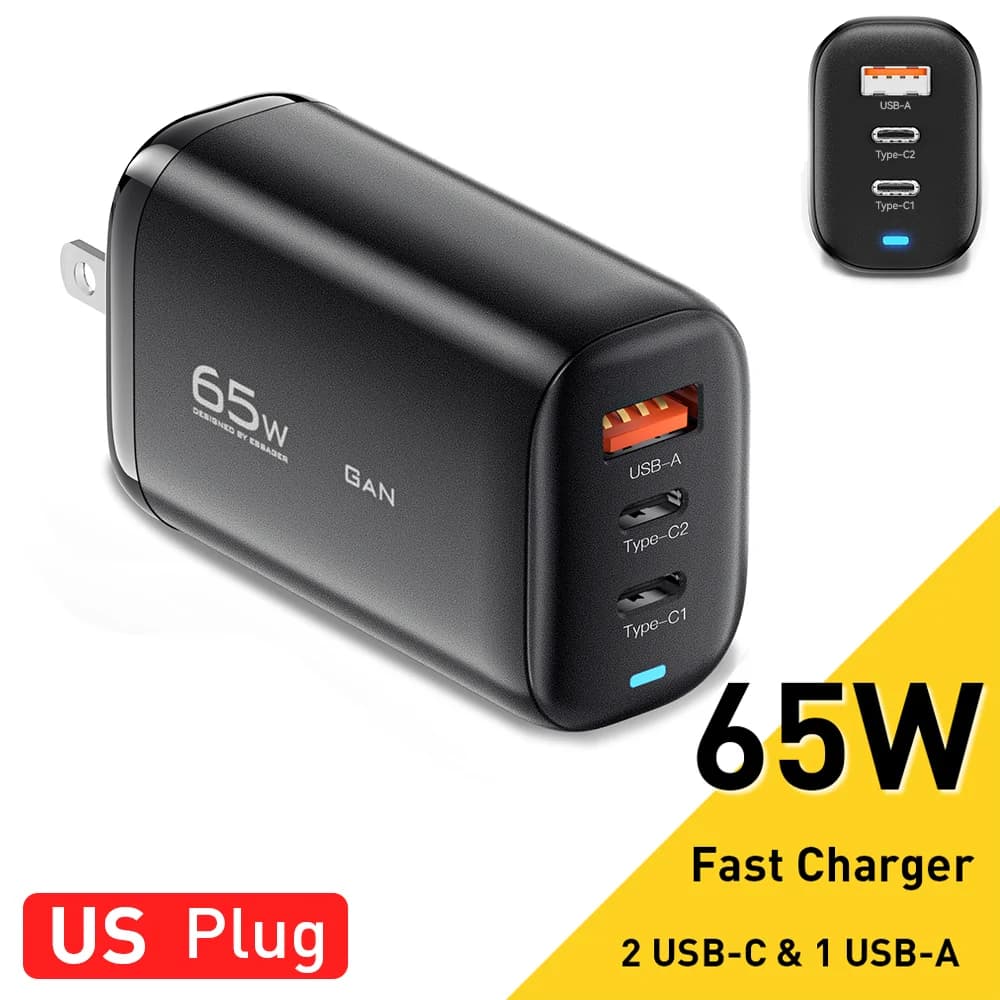 65W GaN USB-C sülearvuti laadija, PPS