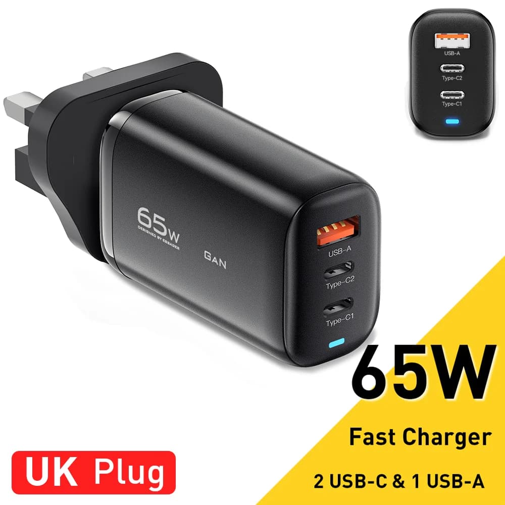 65W GaN USB-C sülearvuti laadija, PPS