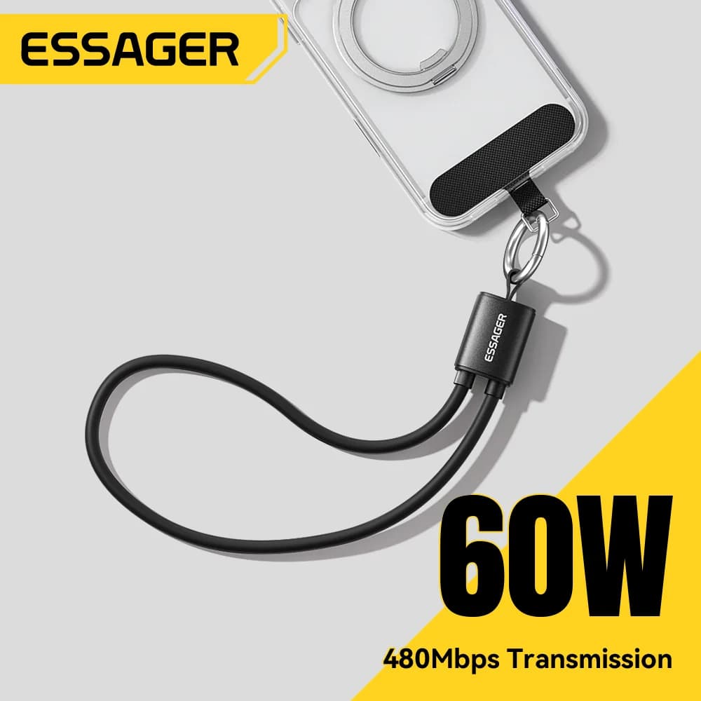 60W lühike USB-C - USB-C rihmakabel