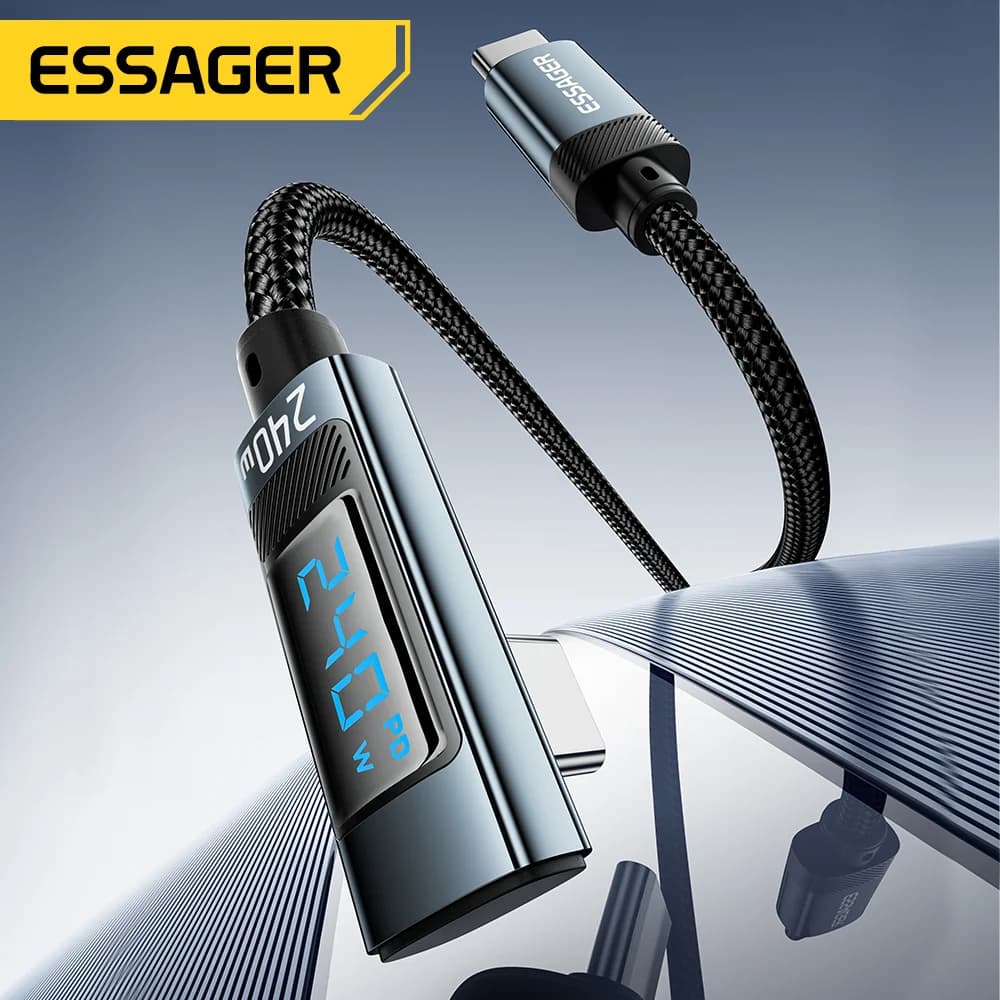 240W 90-kraadise nurgaga USB-C kuni USB-C kaabel