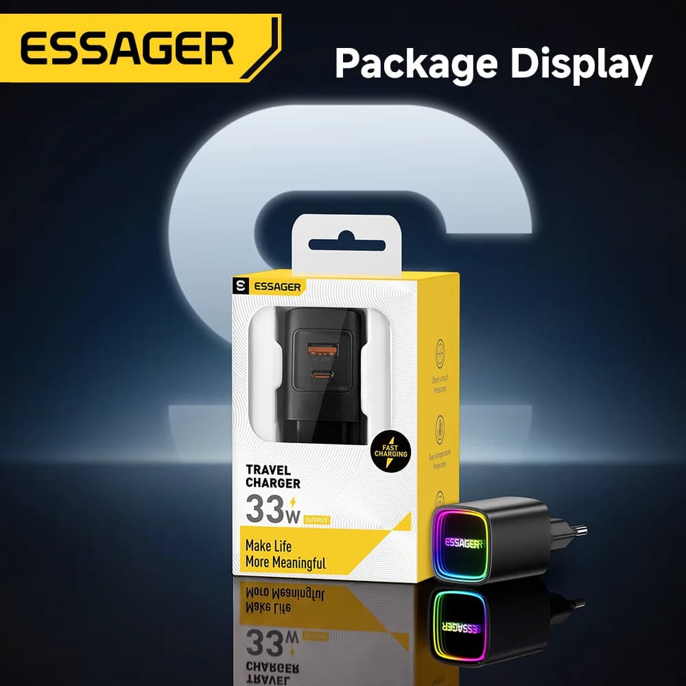 33W GaN USB-C PD kaasas kantav laadija