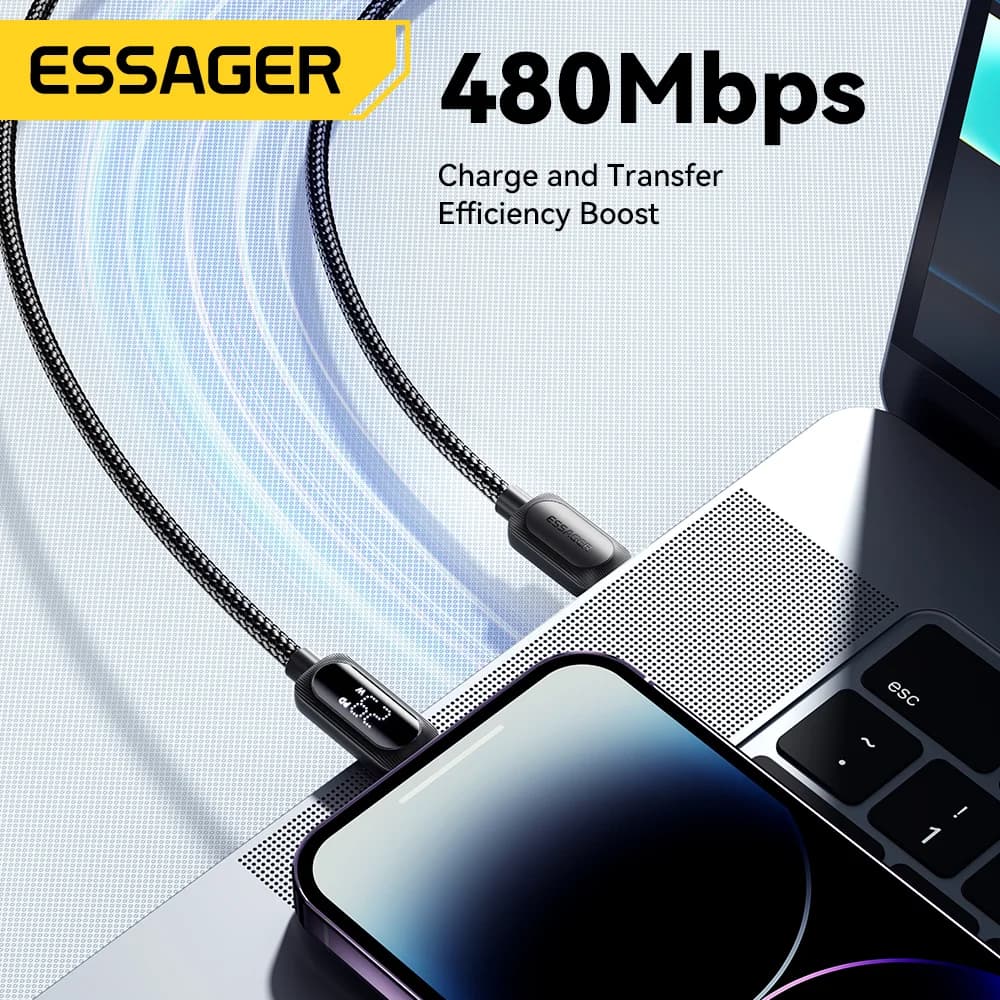 29W USB-C Lightning kaabel digitaalse ekraaniga