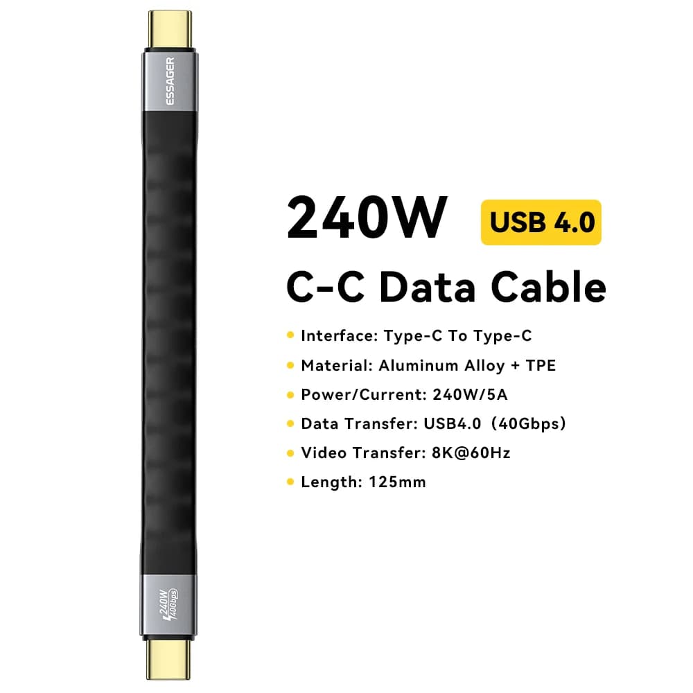 USB 4.0 Type-C kaabel, 240W PD, 8K video