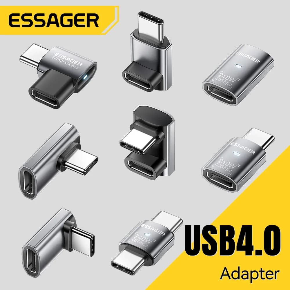 USB4.0 240W 90-kraadine OTG andmeadapter 8K
