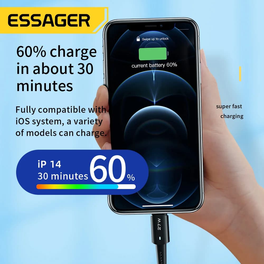 27W USB-C Lightning kiirlaadimiskaabel