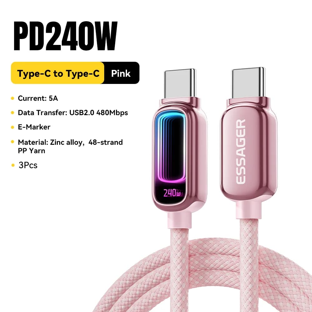 240W E-Marker USB-C kuni USB-C PD 3.1 kaabel