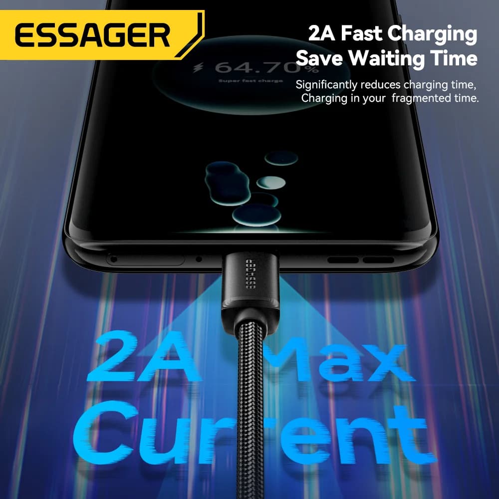 2-in-1 USB Type-C ja Micro USB kiirlaadimiskaabel