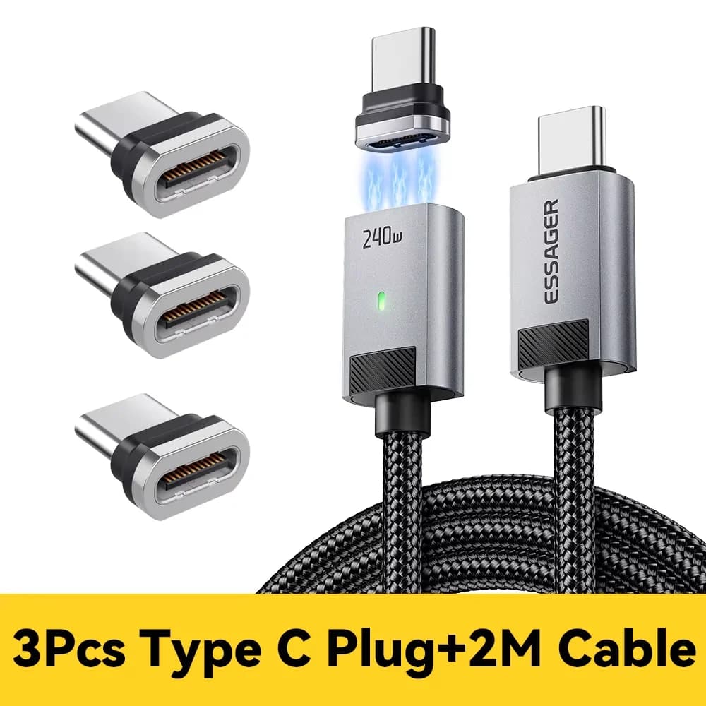 240W magnetiline USB-C kuni USB-C laadimiskaabel