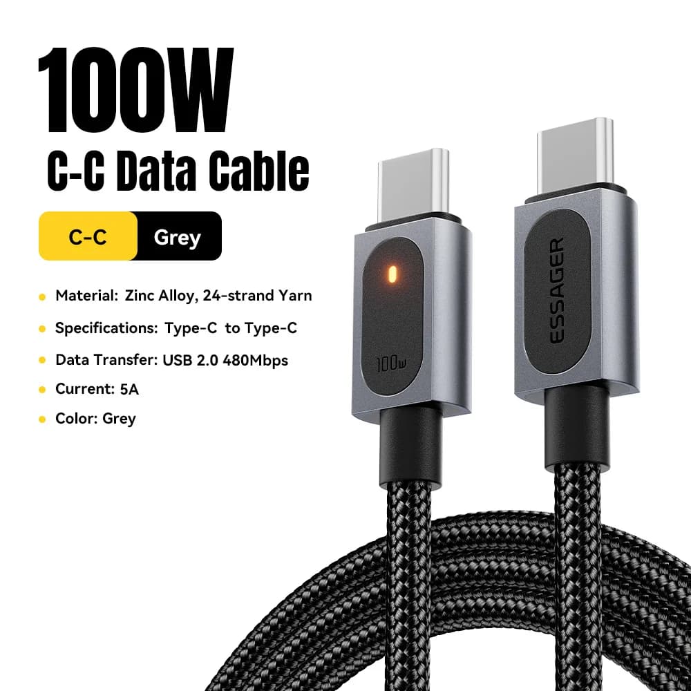 100W USB-C USB-C kiirlaadimiskaabel