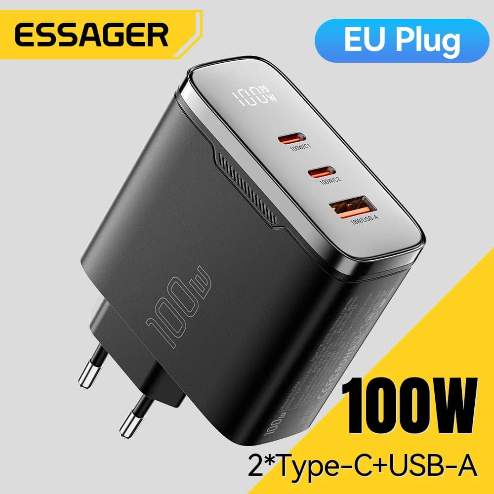 100W GaN USB-C laadija digitaalse ekraaniga