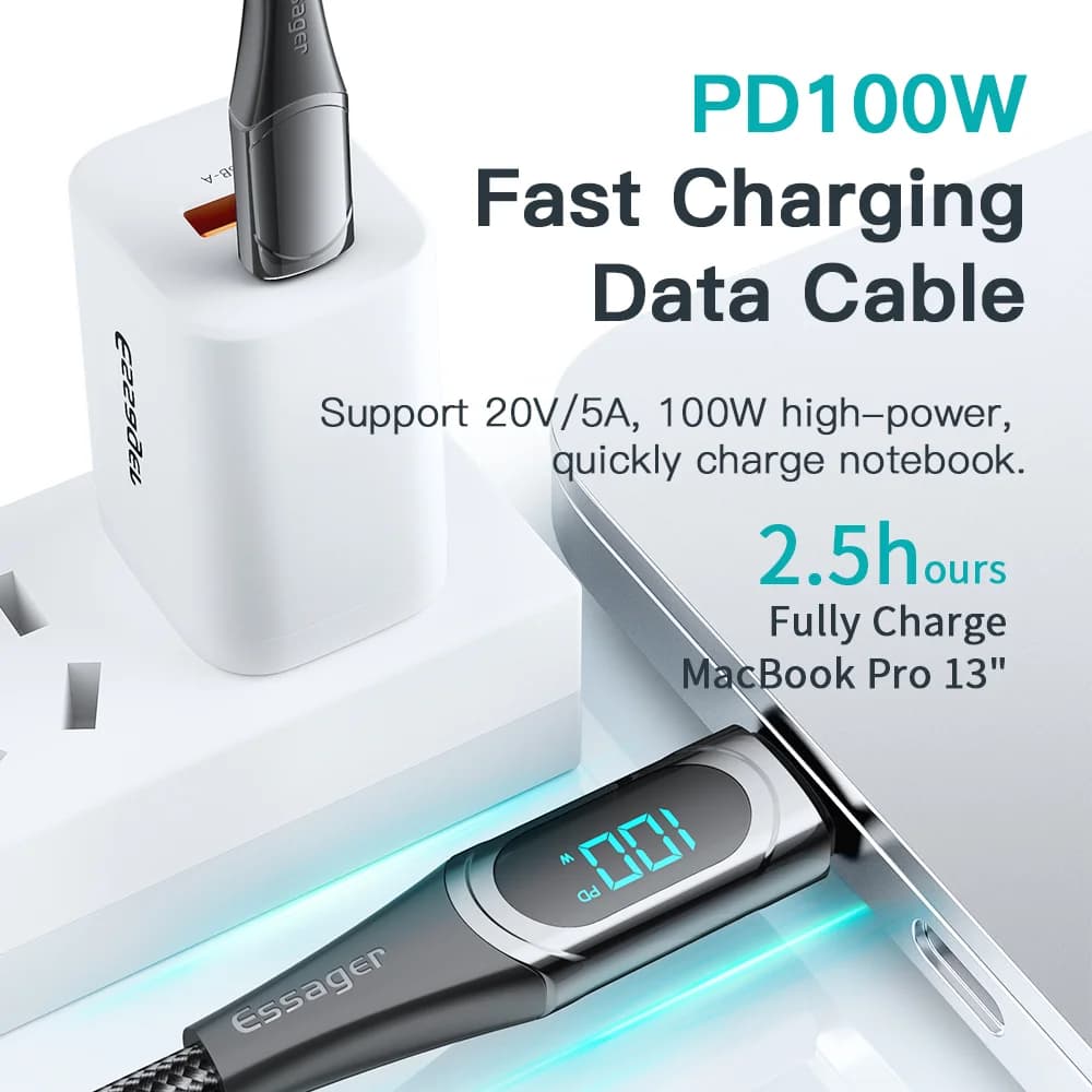 100W USB-C USB-C kaabel, 2M