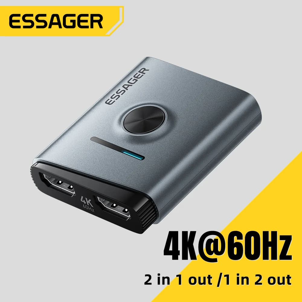 4K 60Hz HDMI-lüliti 2-in-1 jaguradapter
