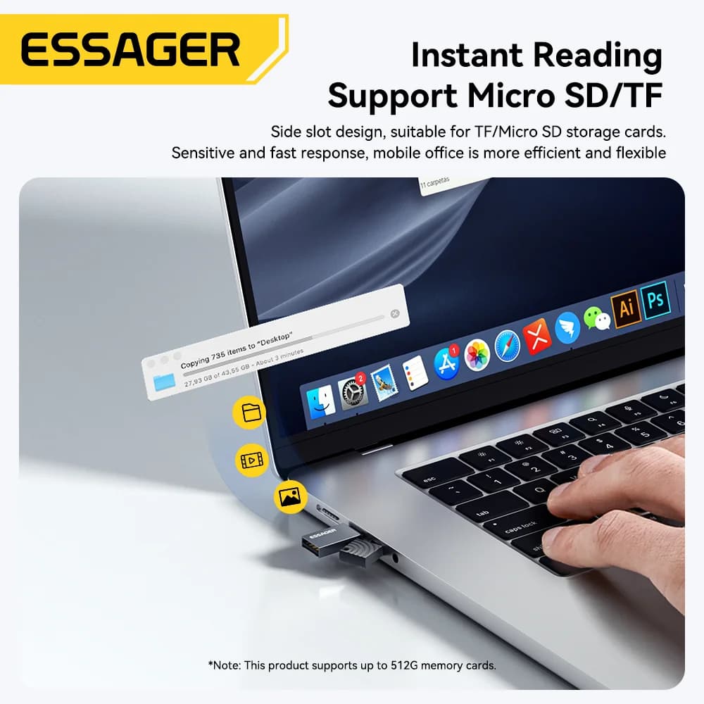 2-in-1 USB-C ja USB 2.0 mälukaardiluger