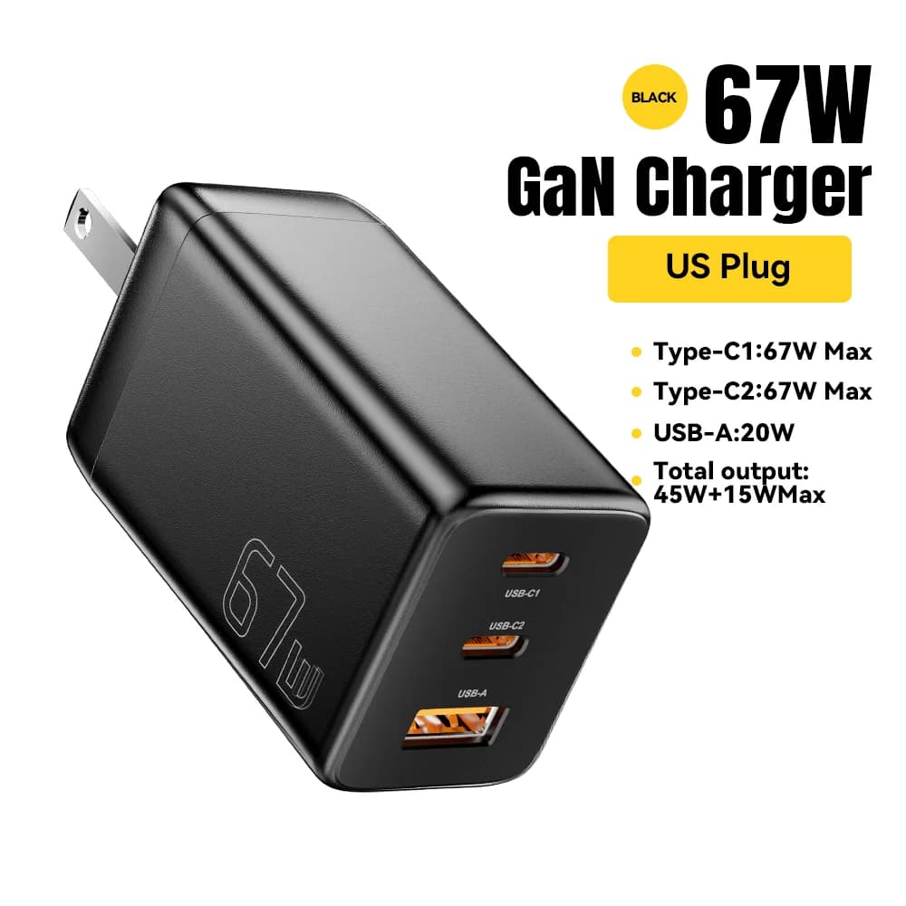 67W GaN USB Type-C kiirlaadija PPS toega