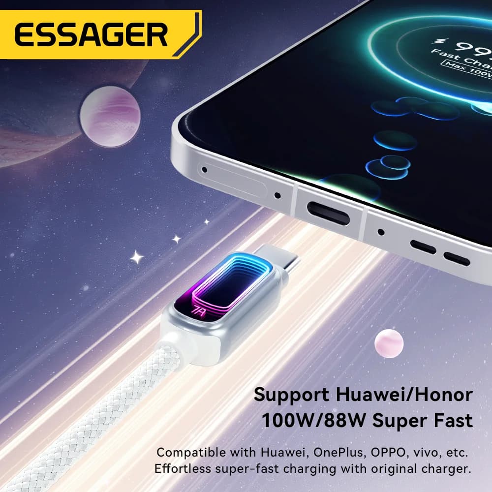 7A 100W PD kiirlaadimise USB-C kaabel