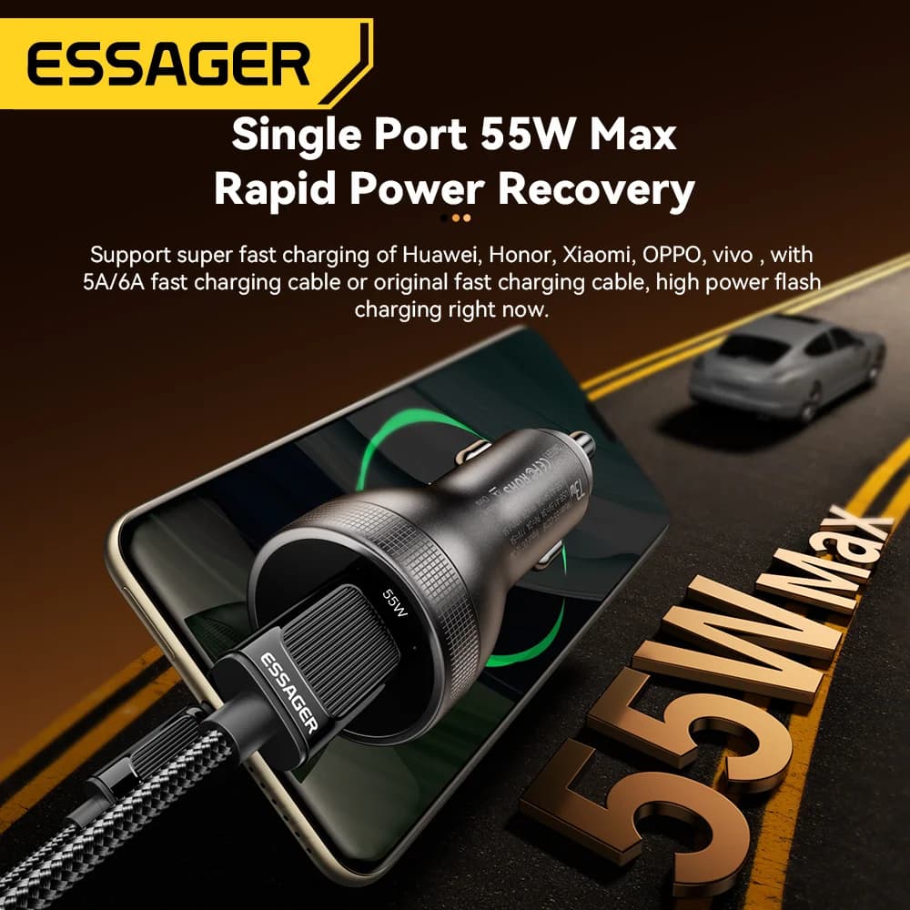 73W USB-C autolaadija digitaalse ekraaniga