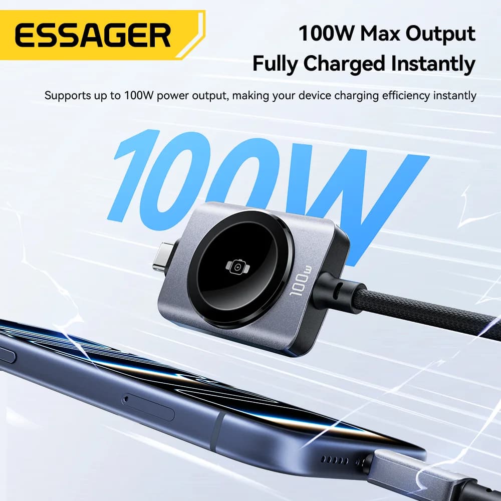 100W 2-in-1 magnetiline nutikella ja telefoni laadimiskaabel