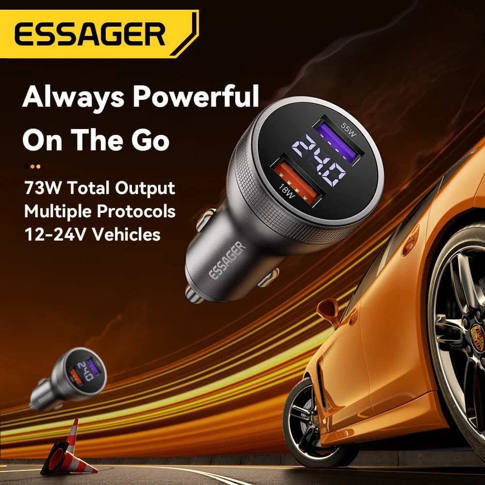 73W USB-C autolaadija digitaalse ekraaniga