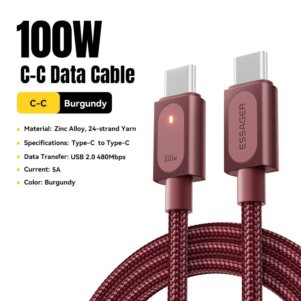 100W USB-C USB-C kiirlaadimiskaabel