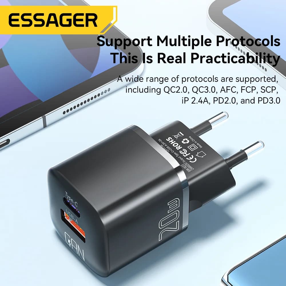 20W GaN USB-C PD kiirlaadija
