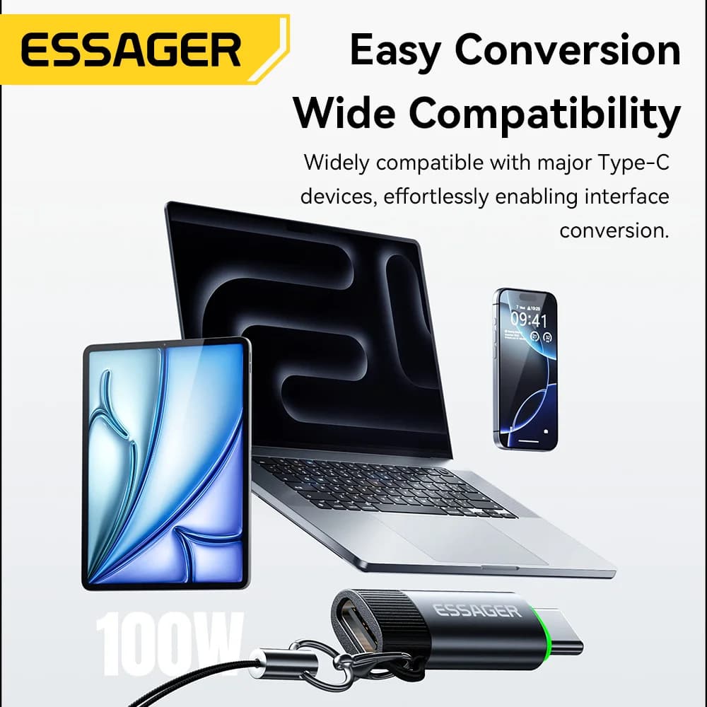 100W nutiseade automaatse väljalülitamisega USB-C OTG adapter