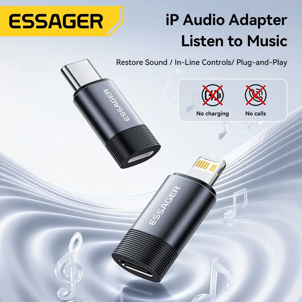 USB-C Lightningi kõrvaklappide heliadapter