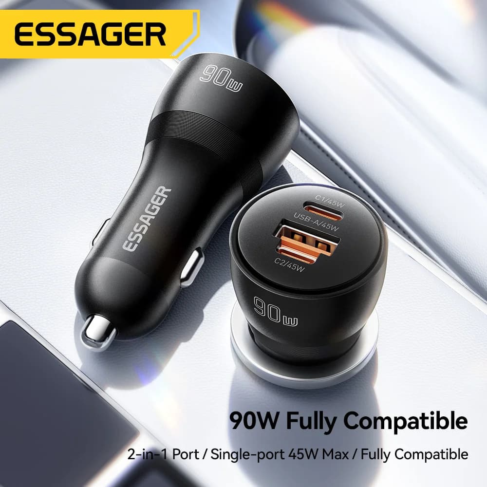 90W USB Type-C PD kiirlaadija autosse