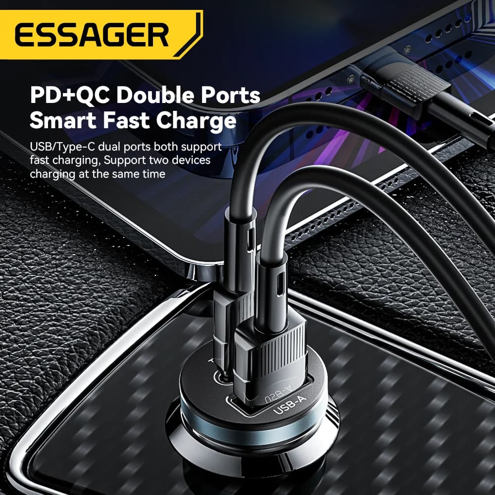 30W USB-C auto laadija Quick Charge 3.0-ga